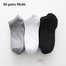 20/30pairs/Men's Casual Boat Socks Solid Color Socks Shallow Mouth Breathable Soft Socks Men's Shoes Gifts Ankle Socks Wholesale