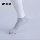 20/30pairs/Men's Casual Boat Socks Solid Color Socks Shallow Mouth Breathable Soft Socks Men's Shoes Gifts Ankle Socks Wholesale