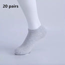 20/30pairs/Men's Casual Boat Socks Solid Color Socks Shallow Mouth Breathable Soft Socks Men's Shoes Gifts Ankle Socks Wholesale