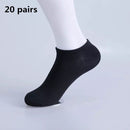 20/30pairs/Men's Casual Boat Socks Solid Color Socks Shallow Mouth Breathable Soft Socks Men's Shoes Gifts Ankle Socks Wholesale