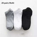 20/30pairs/Men's Casual Boat Socks Solid Color Socks Shallow Mouth Breathable Soft Socks Men's Shoes Gifts Ankle Socks Wholesale