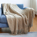 Inya Throw Blanket Textured Solid Soft Sofa Couch Cover Decorative Knitted Blanket Weighted Knit Blanket