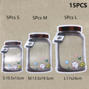 5-20Pcs Portable Mason Jar Bags Reusable Seal Food Saver Storage Bags Organizer Nuts Candy Cookies Snack Sandwich Ziplock Bags