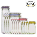 5-20Pcs Portable Mason Jar Bags Reusable Seal Food Saver Storage Bags Organizer Nuts Candy Cookies Snack Sandwich Ziplock Bags