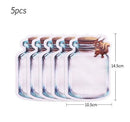 5-20Pcs Portable Mason Jar Bags Reusable Seal Food Saver Storage Bags Organizer Nuts Candy Cookies Snack Sandwich Ziplock Bags