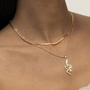 2021 Vintage Multilayer Acrylic Butterfly Choker Necklace Fashion Women Letter Golden Chain Layered Necklace Jewelry Party Gift