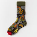 Novelty Harajuku New Product Crystal Silk Tide Socks Funny Sunflowers Vines Flowers Happy Women Socks Casual High Quality Sox