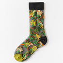 Novelty Harajuku New Product Crystal Silk Tide Socks Funny Sunflowers Vines Flowers Happy Women Socks Casual High Quality Sox