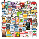 50PCS Summer Cute Flavored Drink Stickers PVC Kawaii Cartoon Beverage Decal sticker For Girl DIY Laptop Stationery Water Bottle