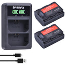 2Pcs 2280mAh NP-FZ100 NPFZ100 NP FZ100 Battery + LED Dual USB Charger for Sony NP-FZ100, BC-QZ1, Sony a9, a7R III, a7 III,A6600