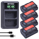 2Pcs 2280mAh NP-FZ100 NPFZ100 NP FZ100 Battery + LED Dual USB Charger for Sony NP-FZ100, BC-QZ1, Sony a9, a7R III, a7 III,A6600