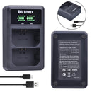 2Pcs 2280mAh NP-FZ100 NPFZ100 NP FZ100 Battery + LED Dual USB Charger for Sony NP-FZ100, BC-QZ1, Sony a9, a7R III, a7 III,A6600