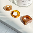 17KM 3pcs Korean Geometric Transparent Resin Acrylic Rings Set For Women Fashion Crystal Rings 2021 Trend Jewelry Gifts