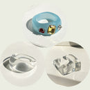 17KM 3pcs Korean Geometric Transparent Resin Acrylic Rings Set For Women Fashion Crystal Rings 2021 Trend Jewelry Gifts