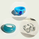17KM 3pcs Korean Geometric Transparent Resin Acrylic Rings Set For Women Fashion Crystal Rings 2021 Trend Jewelry Gifts