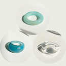 17KM 3pcs Korean Geometric Transparent Resin Acrylic Rings Set For Women Fashion Crystal Rings 2021 Trend Jewelry Gifts