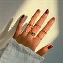 17KM Bohemian Gold Chain Rings Set For Women Fashion Boho Coin Snake Moon Rings Party 2021 Trend Jewelry Gift