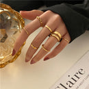 17KM Bohemian Gold Chain Rings Set For Women Fashion Boho Coin Snake Moon Rings Party 2021 Trend Jewelry Gift