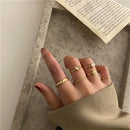 17KM Bohemian Gold Chain Rings Set For Women Fashion Boho Coin Snake Moon Rings Party 2021 Trend Jewelry Gift