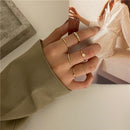 17KM Bohemian Gold Chain Rings Set For Women Fashion Boho Coin Snake Moon Rings Party 2021 Trend Jewelry Gift