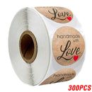 100-500pcs Vintage Kraft Paper Stickers Scrapbook Gift Stationery Label Stickers Handmade With Love Thank You For The Stickers