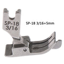 1PC 1/4 1/8 3/8 1/16 3/16 5/16 1/32 Metal Presser Foot SP-18 Industrial Sewing Machine Flat Car Moving Edge Single Needle Flat