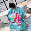 2 Sizes Plus size Kids Hooded Bath Towel Microfiber Boys Girls Beach Towels Super Absorbent Cartoon Child Sunscreen Beach Shawel