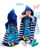 2 Sizes Plus size Kids Hooded Bath Towel Microfiber Boys Girls Beach Towels Super Absorbent Cartoon Child Sunscreen Beach Shawel