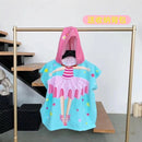 2 Sizes Plus size Kids Hooded Bath Towel Microfiber Boys Girls Beach Towels Super Absorbent Cartoon Child Sunscreen Beach Shawel