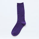 CHAOZHU  Japanese Korea High School Girls High Socks Loose Solid Colors Double Needles Knitting Cotton Long Socks Women