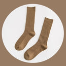 CHAOZHU  Japanese Korea High School Girls High Socks Loose Solid Colors Double Needles Knitting Cotton Long Socks Women