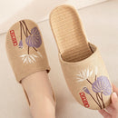 Suihyung Summer Flax Slippers Women Men Casual Linen Slides Multi-Style Non-Slip EVA Home Flip Flops Indoor Shoes Female Sandals