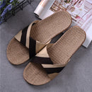Suihyung Summer Flax Slippers Women Men Casual Linen Slides Multi-Style Non-Slip EVA Home Flip Flops Indoor Shoes Female Sandals