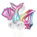 Little Mermaid Party Balloons 32inch Number Foil Balloon Kids Birthday Party Decoration Supplies Baby Shower Decor Helium Globos