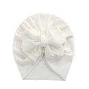 Solid Ribbed Bunny Knot Turban Hats for Baby Boys Girls Beanies Striped Thin Elastic Caps Bonnet Newborn Toddler 0-4T Headwraps