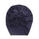 Solid Ribbed Bunny Knot Turban Hats for Baby Boys Girls Beanies Striped Thin Elastic Caps Bonnet Newborn Toddler 0-4T Headwraps