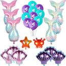 Mermaid Tail Balloons Sea Shells Balloons Helium Ball for Birthday Baby Shower Summer Beach Mermaid Under the sea Party Supplies