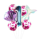 Mermaid Tail Balloons Sea Shells Balloons Helium Ball for Birthday Baby Shower Summer Beach Mermaid Under the sea Party Supplies