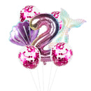 Mermaid Tail Balloons Sea Shells Balloons Helium Ball for Birthday Baby Shower Summer Beach Mermaid Under the sea Party Supplies