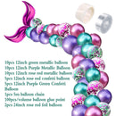 Mermaid Tail Balloons Sea Shells Balloons Helium Ball for Birthday Baby Shower Summer Beach Mermaid Under the sea Party Supplies
