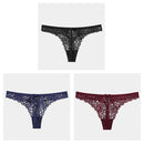 3Pcs/Lot Sexy Lace Thong Low Waist Lace Transparent Panties Women Hollow out Breathable G String Briefs Bow Underwear Lingerie