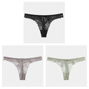 3Pcs/Lot Sexy Lace Thong Low Waist Lace Transparent Panties Women Hollow out Breathable G String Briefs Bow Underwear Lingerie