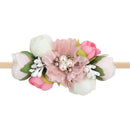 3 Styles Newborn Pearl Lace Artificial Flower Headbands for Baby Girls Handmade Nylon Elastic Hairbands Headband Baby Toddler