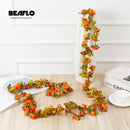 2.2M Artificial rose flowers rattan autumn Small Peony String decor silk fake garland for wedding home hotel Garden Decoration