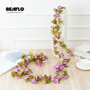 2.2M Artificial rose flowers rattan autumn Small Peony String decor silk fake garland for wedding home hotel Garden Decoration