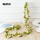 2.2M Artificial rose flowers rattan autumn Small Peony String decor silk fake garland for wedding home hotel Garden Decoration