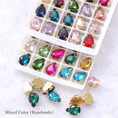 Teardrop Colorful Glass Sew On Rhinestones With Gold Claw Handicrafts sew on Stones For Garment clothing accessories