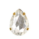 Teardrop Colorful Glass Sew On Rhinestones With Gold Claw Handicrafts sew on Stones For Garment clothing accessories
