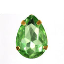 Teardrop Colorful Glass Sew On Rhinestones With Gold Claw Handicrafts sew on Stones For Garment clothing accessories