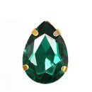 Teardrop Colorful Glass Sew On Rhinestones With Gold Claw Handicrafts sew on Stones For Garment clothing accessories